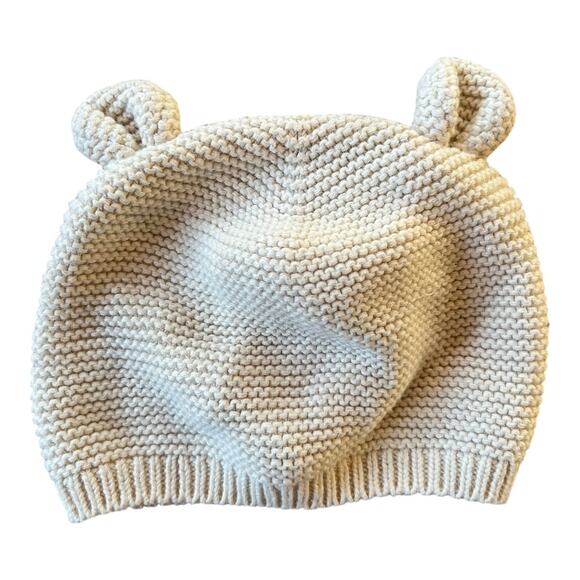 Baby Gap Other - Baby GAP Knit Beanie Hat with Bear Ears Neutral Cream Infant